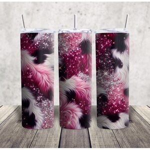Hand Crafted Pink and Black Tumbler